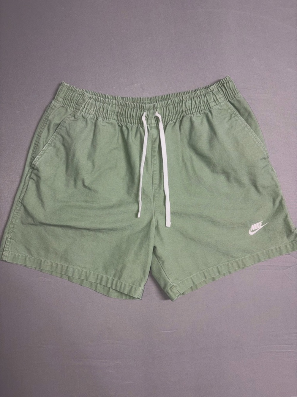 Nike Men's Light Sage Green Athletic Drawstring Shorts